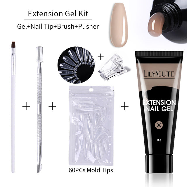 Kit de Gel para Extensión de Uñas – Uñas Largas y Perfectas desde Casa