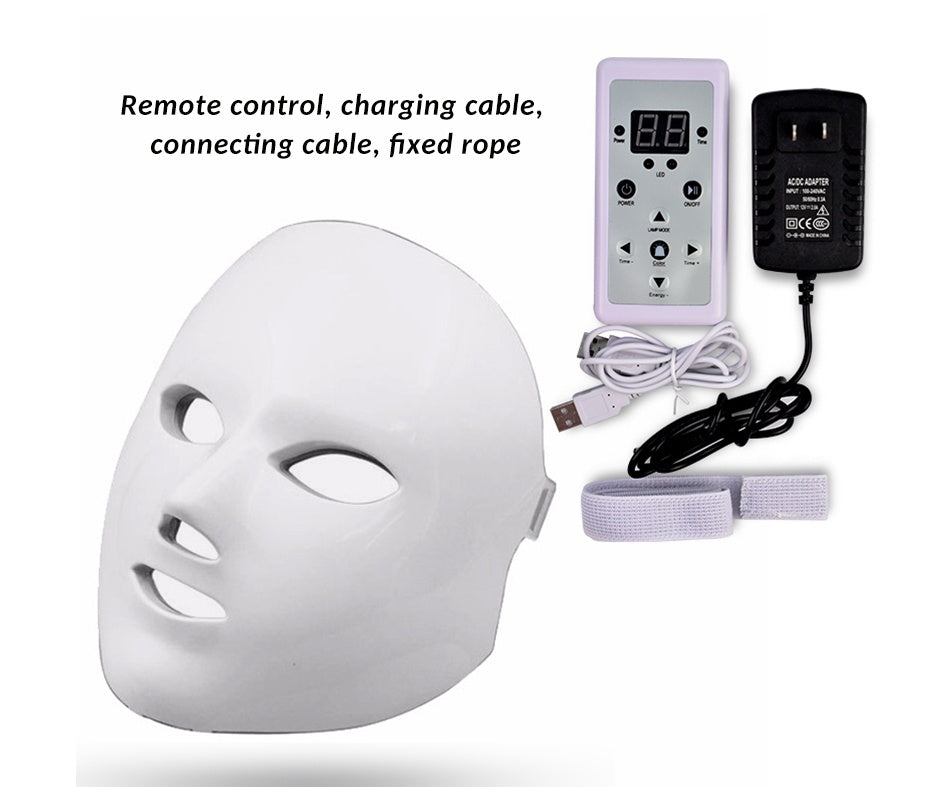 Máscara LED de Belleza Facial 7 Colores – Terapia de Luz para una Piel Radiante y Rejuvenecida