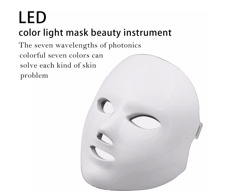 Máscara LED de Belleza Facial 7 Colores – Terapia de Luz para una Piel Radiante y Rejuvenecida