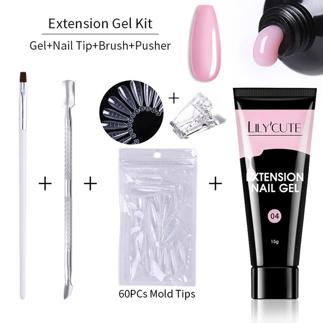 Kit de Gel para Extensión de Uñas – Uñas Largas y Perfectas desde Casa