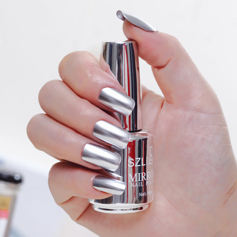 Mirror Nail Polish Silver – Uñas con Efecto Metálico Increíble