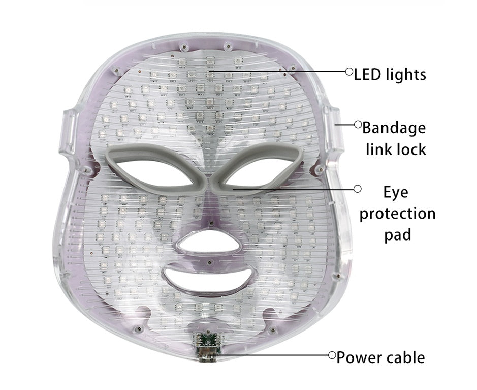 Máscara LED de Belleza Facial 7 Colores – Terapia de Luz para una Piel Radiante y Rejuvenecida