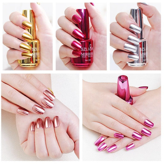 Mirror Nail Polish Silver – Uñas con Efecto Metálico Increíble