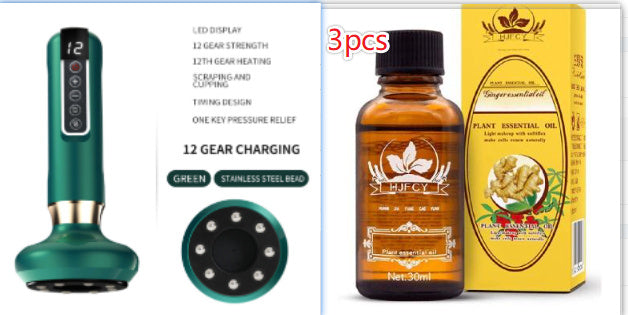 Masajeador 3 en 1 Gua Sha & Vacío – Terapia Infrarroja, Succión y Alivio Total en Casa