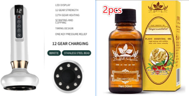 Masajeador 3 en 1 Gua Sha & Vacío – Terapia Infrarroja, Succión y Alivio Total en Casa